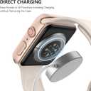 Misxi 2 Pack Tempered Glass Case Compatible for Apple Watch Series 9 Series 8 Series 7 45mm, Hard PC Screen Protector Overall Protection Scratch-Resistant Cover for iWatch, 1 Rose Gold + 1 Transparent