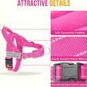 SlowTon No Pull Dog Harness - Heavy Duty Dog Harness and Leash Set for Medium Large Dogs, Reflective Tactical Harness with Soft Padded and Front Clip for Easy Walk and Training (Fuchsia L)
