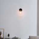 Globe Electric 51367 1-Light Wall Sconce, Matte Black, Gold Accent Socket, Clear Glass Shade, Wall-Lamp Dimmable, Lights for Bedroom, Kitchen Sconces Lighting, Home Decor, Bulb Not Included, 10.6"