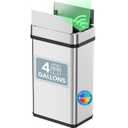 iTouchless 15 Liter / 4 Gallon Stainless Steel Wings Open Lid Sensor Bathroom Trash Can, Touchless Automatic Operation, Compact Design for Bedroom, Home, Office, Restroom, Kitchen