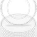 10Pcs Clear Charger Plates Bulk Wedding - 13" Premium Clear Plastic Chargers with Beaded RimTransparent Decorative Dinner Charger Plates for Events & Parties