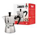 Bialetti - Moka Express: Iconic Stovetop Espresso Maker, Makes Real Italian Coffee, Moka Pot 1 Cup (2 Oz - 60 Ml), Aluminium, Silver
