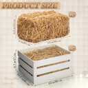 9 Pack 13 x 9 x 6 Inch Straw Hay Bale Stack Decoration Set Rustic Wooden Windmill Decor White Wood Crates Western Cowboy Birthday Decor Photo Booth Props