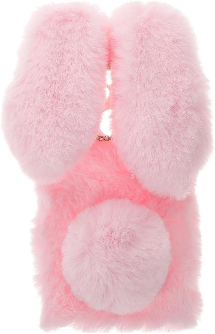 Mikikit Protective Phone Case for G Play 6.65 Inch Lightweight Fluffy Bunny Soft Cover Scratch Resistant Smartphone Shell Cute Animal Design (Pink)