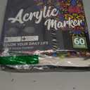 60 Colors Dual Tip Acrylic Paint Pens, Fine Tip & Dot Tip Acrylic Paint Markers, Water-Based Permanent Paint Pens for Rock Painting, Canvas, Glass, Ceramic, Wood, DIY Craft Art Supplies