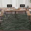 chakme Office Chair Mat for Hardwood Floor, 72"x48" Easy Glide Computer Desk Mat Protector for Rolling Chair Under Desk Rug Nonslip Backing, Machine Wash, (Dark Green Leaf)