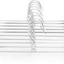 Pants & Skirt Hangers with Adjustable Non-Slip Clips - Space Saving Metal Hangers for Coats, Garments & Jeans - 10 Pack