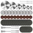 DIYSELF 54pcs Rotary Tool Cutting Discs Set, HSS Circular Saw Blades, 545 Diamond Cutting Wheels, Resin Cutting Discs, Sanding Discs, Rotary tool accessories for Cutting Wood Plastic Stone Glass Metal