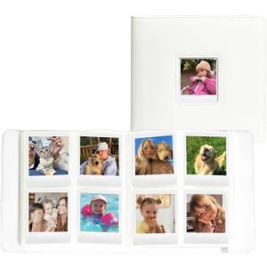 CAIYOULE 288 Pockets Photo Album for Polaroid Go, PU Leather Hardcover Photo Album Book for Polaroid Go series, Large Capacity for Family Wedding Anniversary Baby Travel Vacation, 2.62x2.12"- White