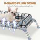 Elevated Pillow Bolster Dog Bed - Raised Dog Beds with Bolster Portable Lifted Washable Pet Cot Bed with Stainless Steel Frame Dogs Hammock Bed for Indoor & Outdoor (Bolster S)