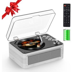 CD Player Portable Bluetooth: Kegaudio CD Players for Home with Speakers 3600mAh Rechargeable & Radio & Remote Control Vintage CD-Player Support USB/AUX Playback Headphone Jack (Poplar color)