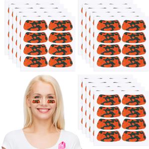 Cholemy 120 Pairs Eye Black Stickers Bulk Baseball Face Glitter Stickers Football Softball Party Favor Spirit Day Accessories(Camouflage,Orange2)