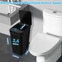 2 Pack Bathroom Trash can,Smart Touchless Trash Can,Automatic Motion Sensor Trash Bin with Lid,2.4 Gallon Garbage Can, Kitchen, Bathroom, Office, Bedroom Trash can (Black+Black)