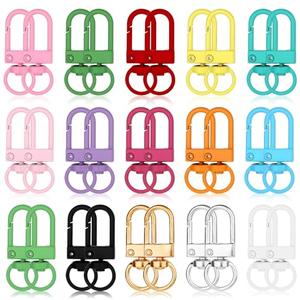 Ymapinc 30Pcs Small Lobster Claw Clasps, 32mm Colorful Metal Keychain Swivel Snap with Hooks Mini Buckle for Dog Tag Clip Bag Charm Clip Bag Charms Making,