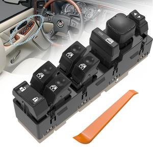 15883323 Master Power Window Switch w/Mirror Switch Module, Front Driver Side Door Lock Fit for Avalanche Silverado Suburban Tahoe Cadillac Escalade GMC Sierra Yukon XL 2003-2008