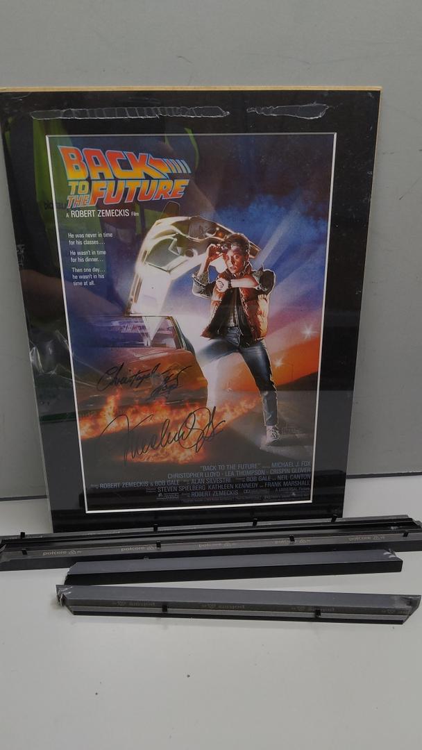 HWC Trading Back to the Future 2 Movie Poster Cast Signed 16 x 12 inch Framed Gift Printed Autograph Christopher Lloyd Michael J Fox Print Photo Picture Display - 16" x 12" Framed