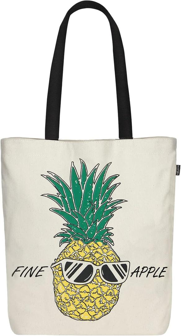 Ecoright Tote Bag for Women with Zipper, Small Tote Bag, Canvas Bag, Reusable Cotton Bag for Beach, Grocery, School & Work
