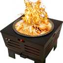 Fire Beauty Fire Pit with Stand,Smokeless Wood Burning Firepit with Ash Pan,Portable Outdoor Firepit with Cooking Grate & Poker for Camping,Backyard|L:23''xW:23''xH:19'',28.6lbs