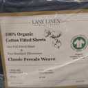 LANE LINEN Fitted Sheet, 100% Organic Cotton Fitted Bed Sheets, Soft & Comfy Naturally Cooling Eco Friendly All Weather Fitted Sheets Queen Fits Mattress Upto 15" Deep- Navy (Cases Included)