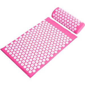 Fitvids Acupressure Mat and Pillow Set for Back/Neck Pain, Acupuncture Products to Relieve Muscle Fatigue, Improve Insomnia for Sedentary People, Acupuncture Eases Stress, Massage Mat, Pink