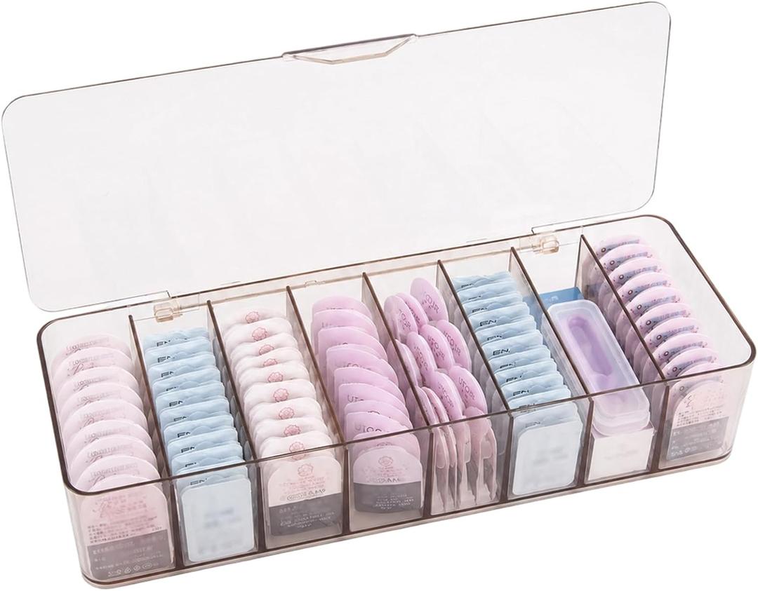Daily Contact Lens Case,Contact Case for Travel,Clear Disposable Contact Lens Organizer,Flip Top Contact Holder for Disposable Lenses & Dailies
