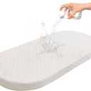 Baby Bassinet Mattress, Breathable, Premium Foam, Hypoallergenic, Non-Toxic, Oval Shaped with Removal Waterproof Cover, 20" x 33" x 2'' (White)