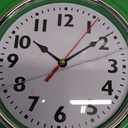 Lily's Home -9.5 Inch x 12.5 Inch - Retro Kitchen Wall Clock, Vintage Wall Clock with a Thermometer and 60-Minute Timer, Ideal for Any Kitchen, Office, or Diner (Retro Green)