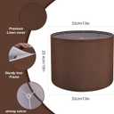 Lamp Shades Set of 2, Drum Lampshade for Table Lamps Floor Lamp, 13" Top X 13" Bottom X 10" High Brown Large-Medium Line Fabric Lamp Shades, Easy Assembly Replacement Lampshades