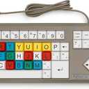 Children's Computer USB Keyboard - Color Coded - Large Keys - Accessibility Kit (Braille and Tactile adhesives)