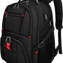 YOREPEK 18.4 Laptop Large Backpacks Fit Most 18 Inch Laptop with USB Charger Port,TSA Friendly Flight Approved Weekend Carry on Backpack with Luggage Strap for Men and Women, Black