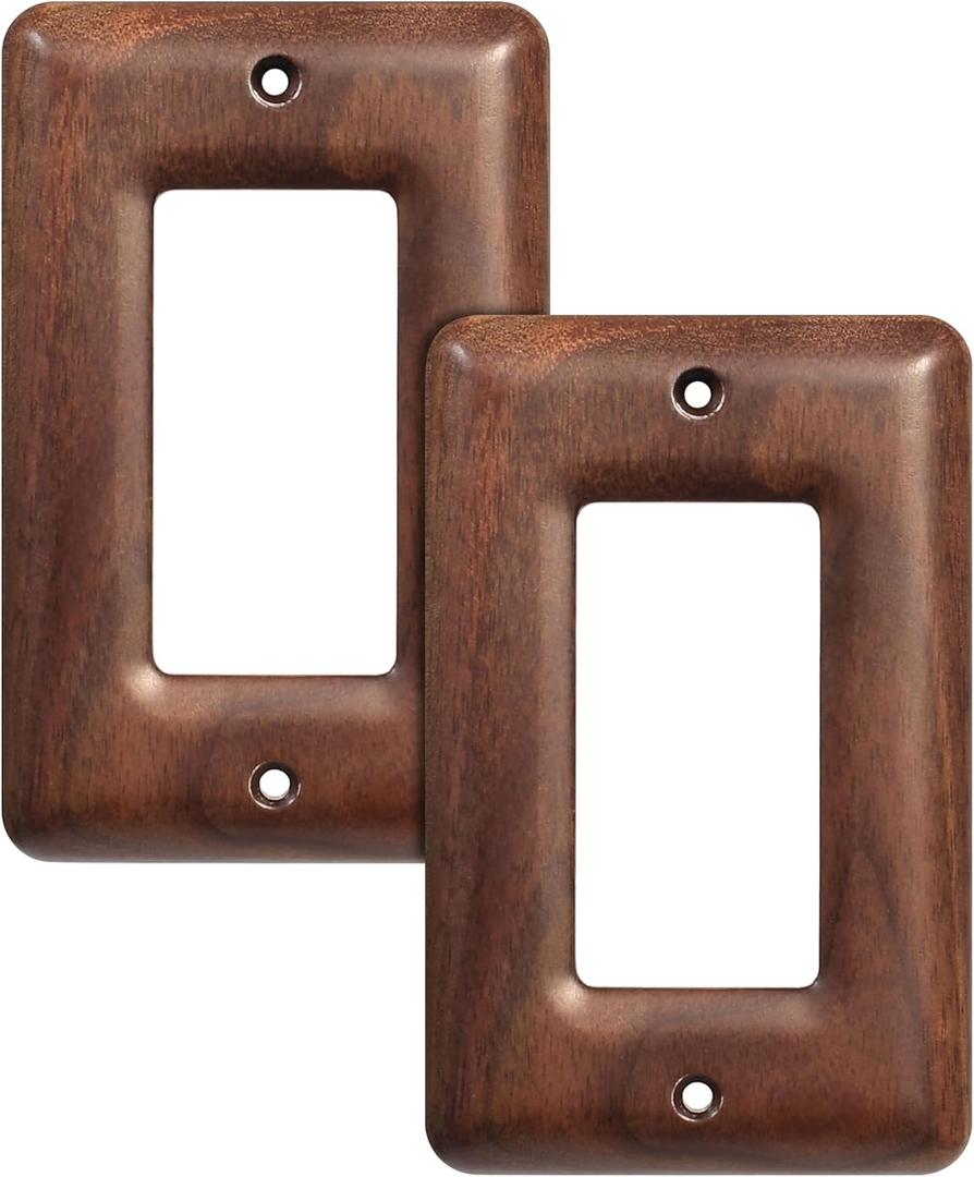 2-Pack Wood Switch Plate Covers Decorative Solid Wood Light Switch Cover for Stylish Decor