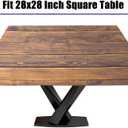 Black Waterproof Stretch Tablecloth for Square Table 28"x28", Wipeable Tablecloth Elastic for Indoor Outdoor Garden Picnic Party