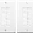 VCE Brush Wall Plate Cable Pass Through, Single Gang Decorator Wall Cover for Low Voltage Cables, In-Wall Cable Management for Wall Mount TV (White), 2-Pack