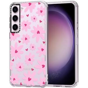 MOSNOVO Case for Samsung Galaxy S23, [Buffertech 6.6ft Military-Grade Drop Protection] [Anti Peel Off Tech] Clear TPU Bumper Phone Case Cover Design - Love in Bloom