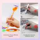 Caydo 5mm Fuse Bead Pen, Purple Fuse Beads Dispenser for Holiday Home DIY Decor, Parent-Child Interaction and Kid's Crafts Boosts Efficiency Saves Time High Capacity & Transparent Pen Body(Patented)