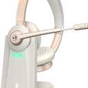 Wireless Headset with Microphone, Bluetooth Headset with Mic AI Noise Canceling & USB Dongle, Wireless Headphones with Mic Mute & Charge Dock for Work PC Computer Phone Office Teams Call