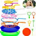 Roberly 15 Pack Bubble Wands Set with Tray Bulk Funny Bubble Making Toy for Kids - Summer Outdoor Toys & Also Gifts for Kids Birthday Games Party Favors