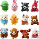 32 Piece Mini Plush Animal Toy Set, Cute Small Animals Plush Keychain Decoration for Themed Parties, Kindergarten Gift, Teacher Student Award, Goody Bags Filler for Boys Girls Child Kid Laxdacee