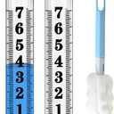 Rain Gauge Replacement Tube, Accurate Rain Gauges Outdoors Best Rated, 7" Capacity Plastic Rain Gauge Tube Replacement for Yard & Garden, Water Gauge for Rain, 2 Rainfall Meter Tube with 1 Clean Brush