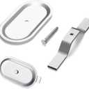 3" x 5.5" Oval Hand Hole Cover for Light Poles Galvanized Steel Cover Plate with Stainless Steel Mounting Strap and Bolt