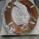 Elongated Toilet Seat Molded Wood Toilet Seat with Quietly Close and Quick Release Hinges, Easy to Install also Easy to Clean by Angol Shiold (Elongated, Natural)