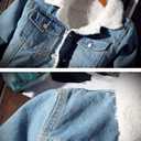 Springrain Men's Sherpa Fleece Lined Denim Jacket Warm Winter Trucker Jacket Cowboy Jean Jacket (L)