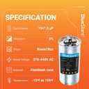 [UL Certified] BlueStars 70/7.5 uF 70+7.5 MFD 370 or 440 Volt VAC Round Dual Run Capacitor by BlueStars - Compatible for Air Conditioner or Heat Pump Condenser