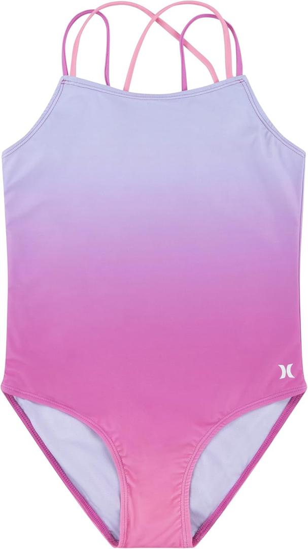Hurley Girls One Piece Swimsuit (Size 10, China Rose)