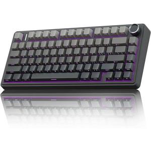 EPOMAKER x AULA F75 - Zwart/Grijs - Mechanisch Draadloos Toetsenbord - RGB - 75% - QWERTY - Gaming Keyboard - Leobog Reaper Switch