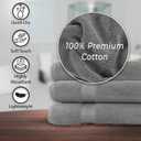 KAHAF COLLECTION 100% Cotton Bath Towels, 24x48 Pack of 6 Towels, Quick Dry, Highly Absorbent, Soft Feel Towel, Gym, Spa, Bathroom, Shower, Pool, Luxury Soft Towels (Light Grey, 24x48-6 Pack)