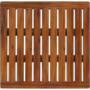 Acacia Wood Shower Mat 21x21 Inches by Demigo, Luxury Bath Mat Non Slip for Bathroom Bathtub Shower Spa Garden Home, Wooden Floor Mat Square Large for Outdoor and Indoor (Brown)