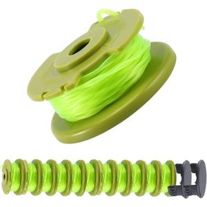 A ANLEOLIFE .080in Twisted Line Spool #AC80RL3 for RYOBI Cordless Auto-Feed String Trimmers 18v 24v and 40,11ft-Long (12 Spools & 2 Cap)