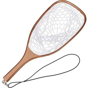 Fly Fishing Net, Soft Mesh Trout with Handle, Soft Rubber Mesh Net for Trout Bass Catch and Release, Gift for Anglers & Fly Fishing Enthusiasts
