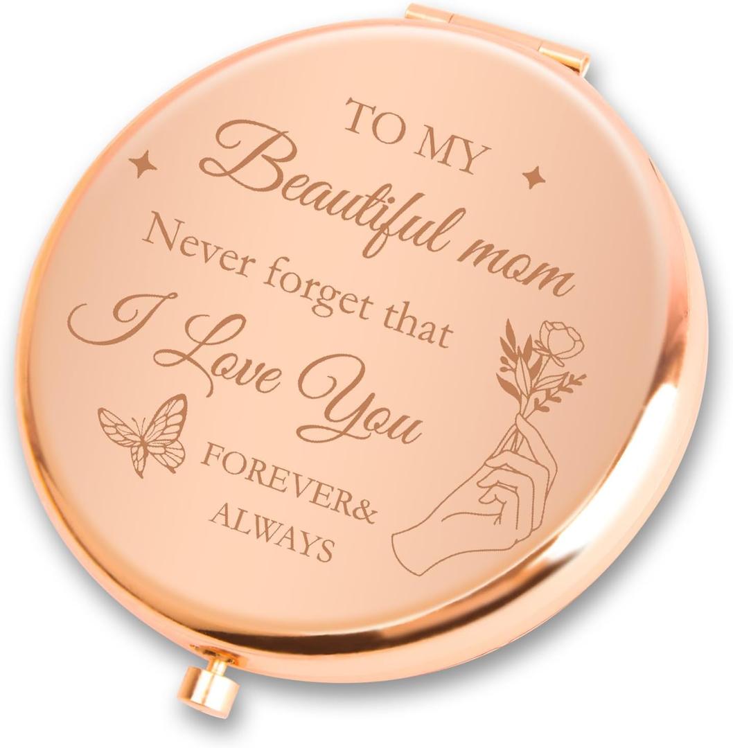 Mom Gifts,Mothers Day Bonus Meaningful Useful Unique Ideas Best Funny Travel Thoughtful Special Useful First Time Gifts for Mom Birthday Christmas Valentines Day from Son Daughter Compact Mirror